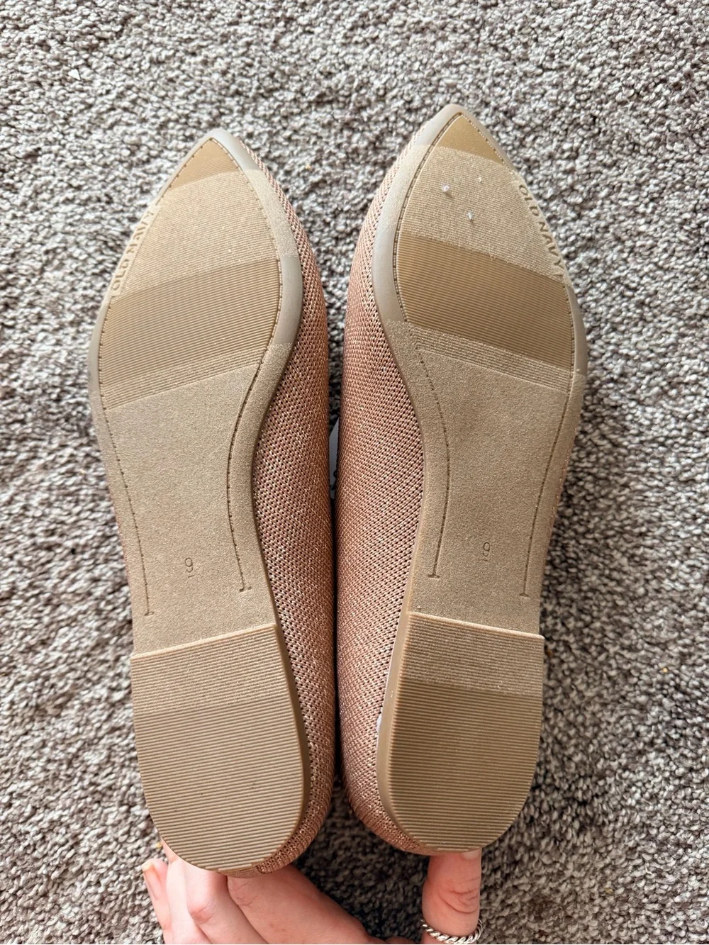 Old Navy Women’s Pointed Toe Soft Knit Ballet Flats in Cocoa Fawn Size 9